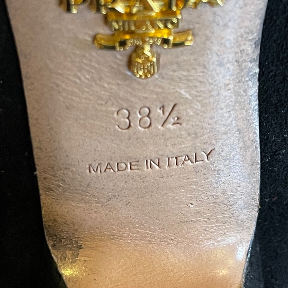 Black Peep Toe Prada Pump - image 7